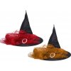 Čarodejnický klobúk s pavučinou 38cm - oranžová