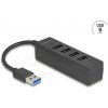 Delock 4 portový USB Hub, USB 5 Gbps, se 4 x zásuvkovými porty USB Typ-A, černý 64350