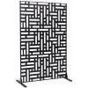 VEVOR Paraván 120x50,8x193CM, Vonkajšia Zástena na Súkromie, Oceľový, Čierny