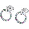 Strieborné náušnice kruh s farebnými zirkónmi Lotus Silver LP3100-4/2