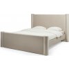 Hector Dvojlôžková čalúnená posteľ Zeni 160x200 s roštom a úložným priestorom zamat svetlo béžová