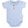 Baby Nellys Dojčenské rebrované body s gombíkmi kr. rukáv, Boy - sv. modré, veľ. 68