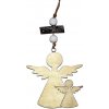 Drevený anjel v anjelovi závesný prírodný 10cm