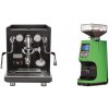 ECM Synchronika, black, dark walnut + Eureka Atom 60, kawasaki green