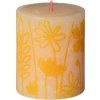 Bolsius sviečka valec Butter Yellow Rustic Silhouette 68x80mm