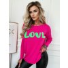 Fashionweek Dámsky mäkký voľný sveter s nápisom LOVE NB142305 Farba: Amarant, Veľkosť: Universal