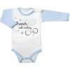 Baby Nellys Body dlhý rukáv s vtipným textom Trenér celé rodiny