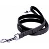 COLLAR Kožené vodítko Glamour, 122cm/25mm, čierna