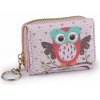 Mini peňaženka detská 7x8,5 cm - ružová najsv. sova