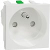Unica - Zásuvka 250V/16A 2P+E, clonky, bezskrútková, Biela