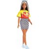 Bábika Barbie Modelka - Ohnivé Tričko A Kockovaná Sukňa (194735002085)