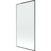 Mexen Next L, 1-krídlová vaňová zástena 90 x 150 cm, 6mm číre sklo-čierny vzor, 6mm číre sklo, profil brúsená oceľ, 895-090-000-03-70-97