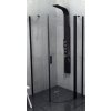 Polysan Zoom Line Black sprchovací kút 90x90 cm polkruhová čierna matné/priehľadné sklo ZL2615BR