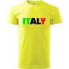 Italy Nápis - Klasické pánske tričko vyššej gramáže - S ( Neonová žltá )