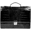 Rialto dvojkomorová talianska kožená aktovka pre ženy, krokodíl 37x28 cm