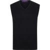 Henbury Pánska pletená vesta H724 Black 3XL