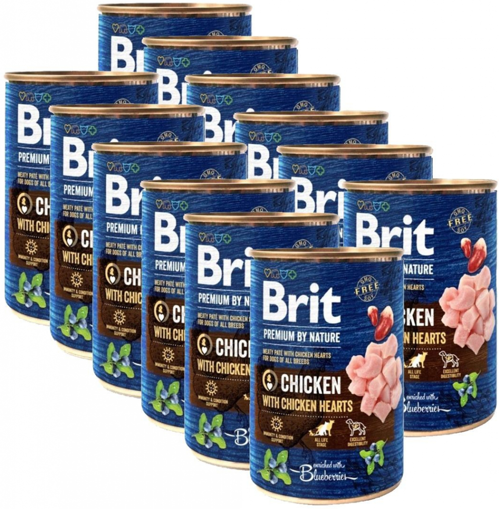 Brit Premium by Nature Chicken with Hearts 12 x 400 g