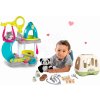Set domček pre mačičku so zvukom Cat's House Veterinary Smoby a veterinársky kufrík s plyšovou pandou - ideálne pre 2 deti