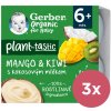 3x GERBER Organic 100% Dezert rastlinný mango a kiwi s kokosovým mliekom (4x 90 g)​