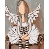 ZUTY Maľovanie podľa čísel - ANJEL S PRUHOVANÝMI PANČUCHAMI Rámovanie: vypnuté plátno na rám, Rozmer: 80x100 cm
