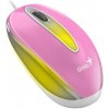 Genius Myš DX-Mini 31010025407, 1000DPI, optická, 3tl., drátová USB, růžová, klasická, RGB podsvícení