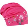Dráče Bavlnená čiapka Dráča Pepe 18 neónovo ružová kvietky