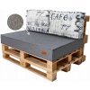 Golden Garden Paletové sedenie GG41 podsedák a vankúš 120cm x 80cm x 15cm slabo sivá café