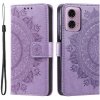Peňaženkové puzdro Embossing Pattern Mandala Flower fialové – Motorola Moto G85 5G