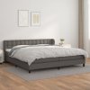 Box spring postel s matrací šedá 200x200 cm umělá kůže 3127335