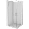 Mexen Rio, štvorcový sprchovací kút s posuvnými dverami 80(dvere) x 80(dvere) x 190 cm, 6mm číre sklo, chrómový profil, 860-080-080-01-00