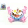 Teddies Stôl a stolička s doplnkami plast 12cm asst 3 farby