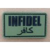 WARAGOD Tactical nášivka Infidel, olive, 5 x 3cm