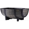 Květináč sud 41x29x19 cm plast dřevěný efekt natural