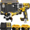 DEWALT 18V XR Aku sada vŕtačky DCD796 a uhlovej brúsky 125mm DCG405, 2x 5,0 Ah DCK2080P2T- QW