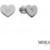 MOZA gold Náušnice srdiečko MG2011 Farba Zlata: biele Au