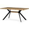 Jedálenský stôl, 160x90x76 cm, MDF doska, 3D dekor divoký dub, kov, čierny lak HT-863 OAK (U dodávateľa od 18.03.2024)