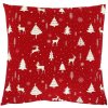 BONTEC Vankúš zamatový s výplňou - červený vianočný, 100% polyester, 45 x 45 cm Farba: Červená