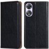 Peňaženkové kožené puzdro Gloss Oil na Oppo A58 5G - Čierna