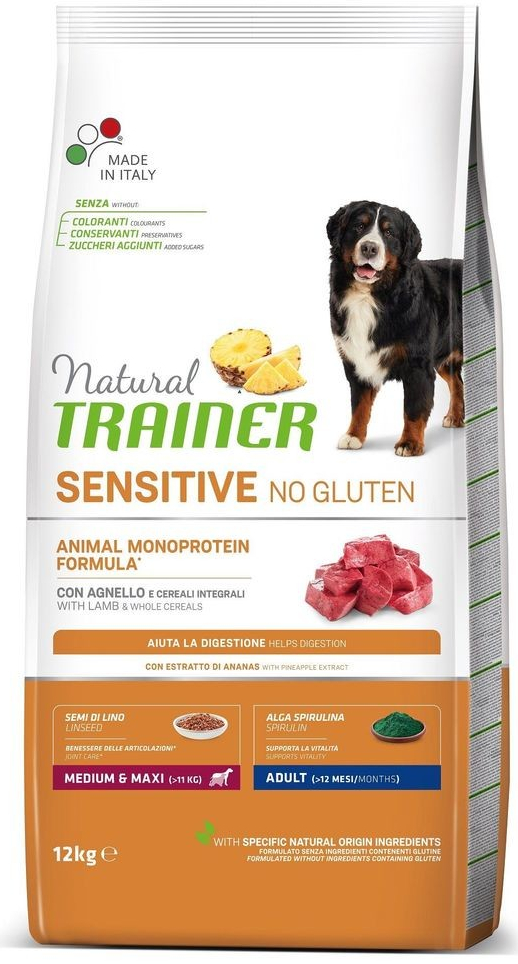 Trainer Natural Sensitive No gluten Adult M/M jehněčí 12 kg