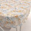 Biante Zamatový oválny obrus Tamara TMR-043 Hnedo-modré designové rastliny 130x220 cm