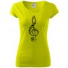 Husľový kľúč z nôt - Dámske tričko Pure - L ( Limetková )