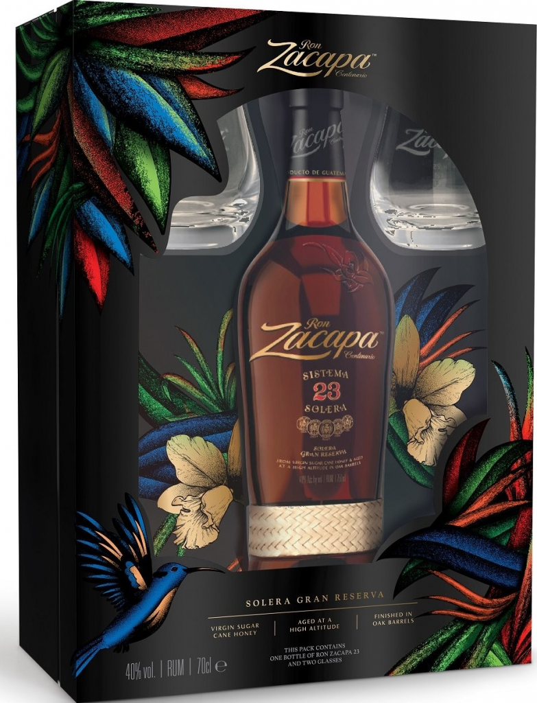 Zacapa Centenario 23 Solera 40% 0,7 l (dárčekové balenie 2 poháre)