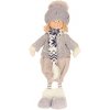 Dekorácia MagicHome Vianoce, Chlapec s modrým šálikom, 38 cm