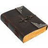Leather Journals Kožený zápisník s imitací kování a zapínáním na klíč
