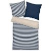 Tom Tailor Perkálové obliečky Dark Navy - Sunny Sand, 140 x 200 cm, 70 x 90 cm