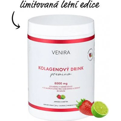 Venira Premium kolagénový drink pre vlasy, nechty, pleť 324 g, jahoda a limetka