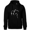 Kôň a ja silueta - Oversized mikina dámská Moon - kratšia + širšia - L ( Čierna )