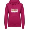 AWDis Hoodie Mikina - Dizajn s témou Pes a Láska - Zvodná ružová - XXL - Dámske