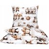 Nyks Vianočné bavlnené obliečky – biela posteľná bielizeň s motívom škriatkov a perníčkov Veľkosť: 160x200 + 2x vankúš