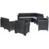 Nero V 9-miestna rohová súprava záhradného nábytku grafitová